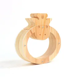 Персонализированная Милая корова Копилка сосновая древесина с кристаллом акриловая круглая форма