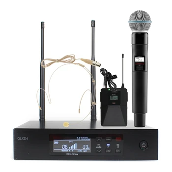 QLXD4/BETA58A/SM 58/QLXD1 Professional Wireless Lapel Microphone System Rechargeable UHF True Diversity Wireless Microphone