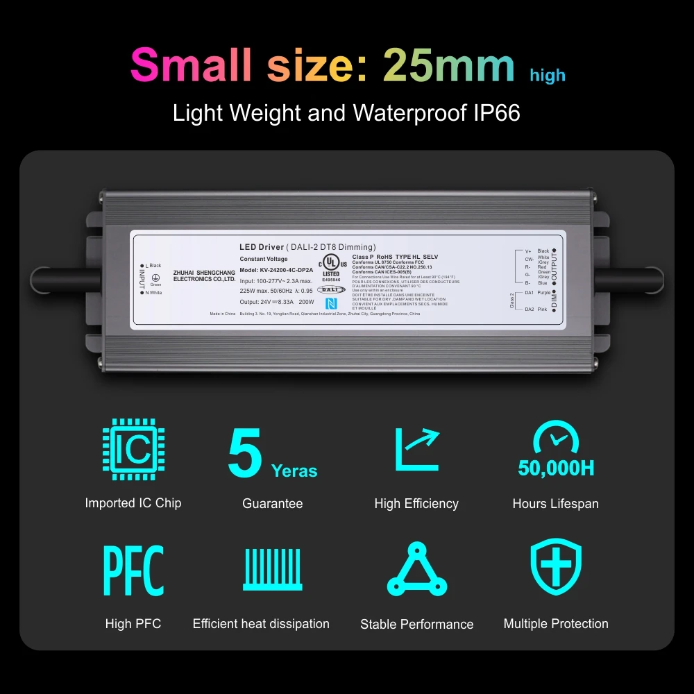 DALI 2 DT8 Dimmable LED Driver 24V 12V 30w 60w 80w 100w 150w 110ac ultra Small 1 2 3 4 5 Channel Rgb Cct 12 Volt Led Strip Light