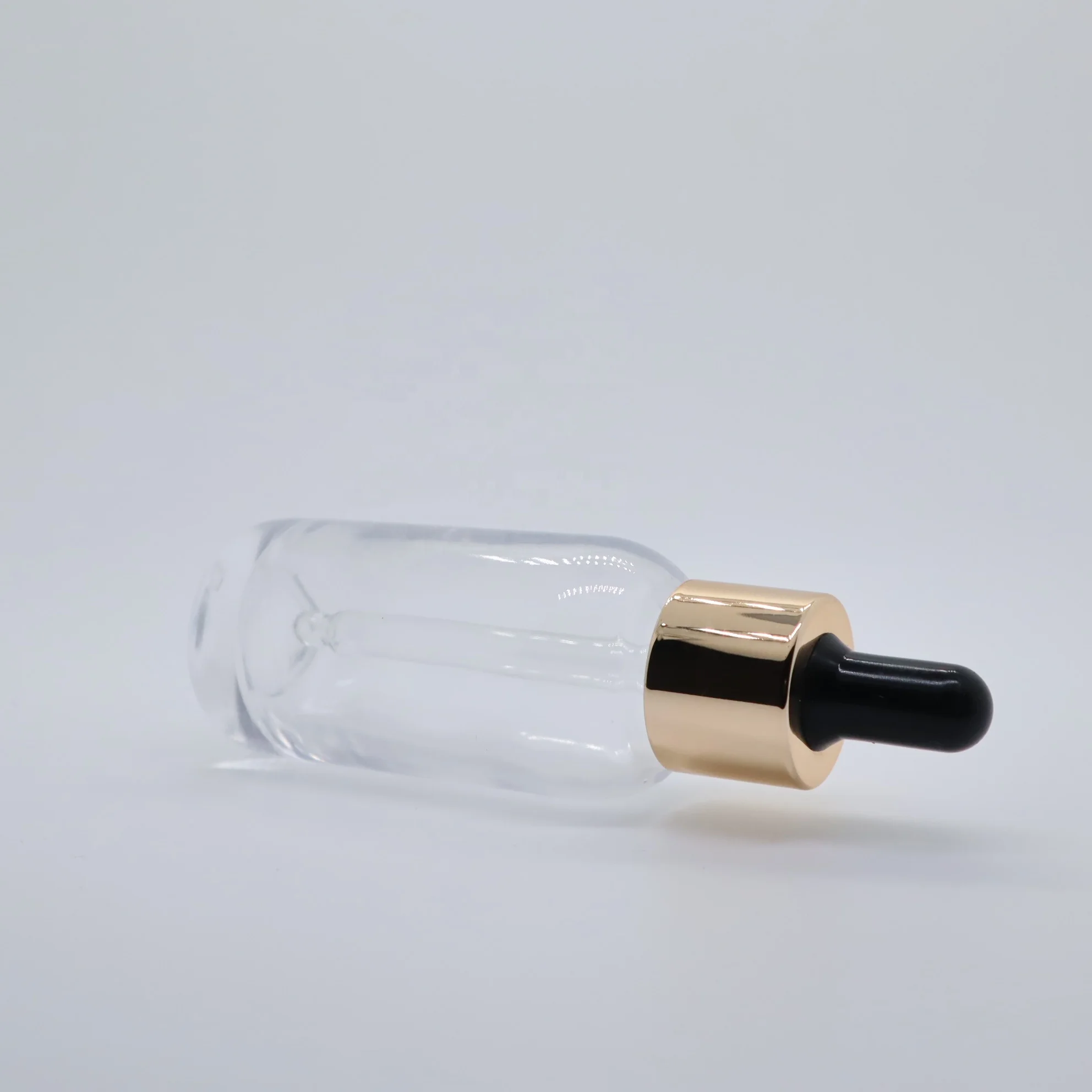 Custom Basic 40ml Clear Blue Round Glass Dropper Bottle Essential Oil Tincture Bottles 40ml Essential Oil Dropper Bottle JH Pack