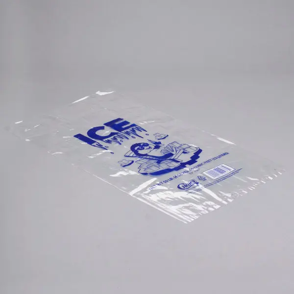 Heavy Duty 3kg 5kg 8kg  Loading Ice Cubes Plastic Bags  with logo Printing Durable Transparent Food Grade Poly Ice Bag