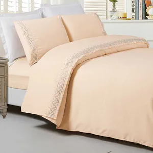 China Manufacturer Embroidery 100% Polyester 4 Pcs Bed Sheet Set
