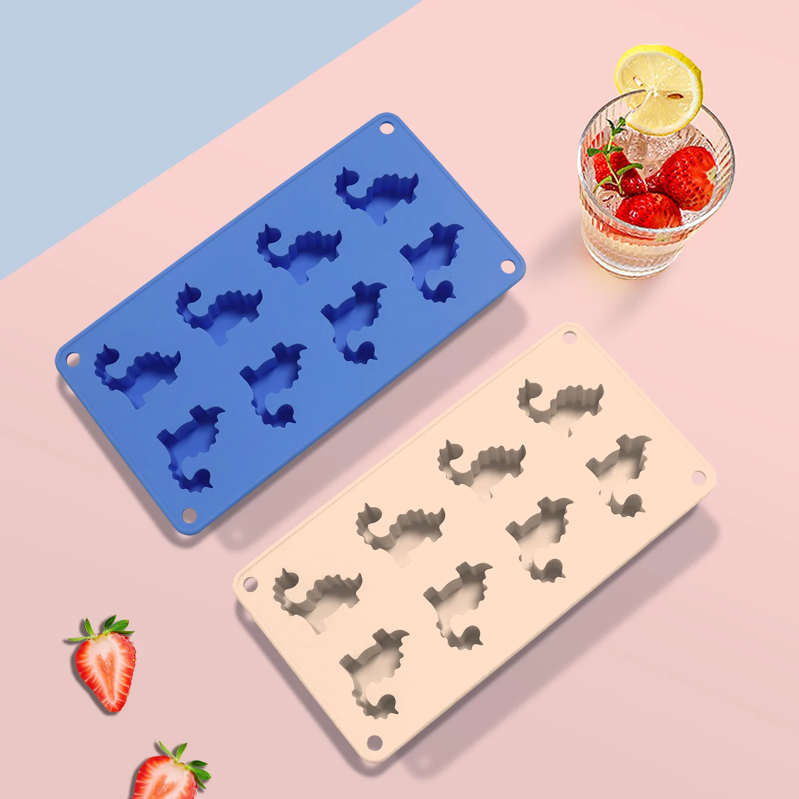 Creative Small Dinosaur 8-Grid Silicone Ice Tray Chic Animal-Theme Ice Cube Mold for Cake & Ice Cream Tools factory