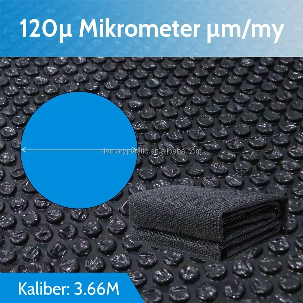 Premium 400um Schwarze Solar Pool Cover Energy Efficient Heatsink Saving Algae Growth Preventing Various Pool Reels factory