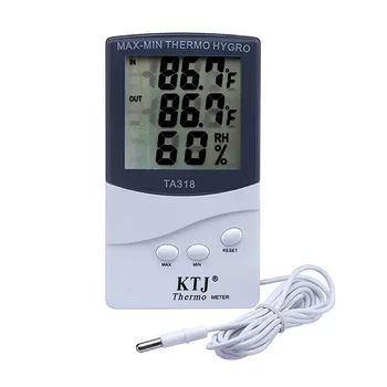 TA318 LCD Display Indoor Outdoor Electronic Digital Thermometer Hygrometer with Probe Thermometer