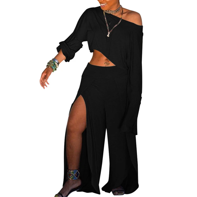 black suit palazzo pants