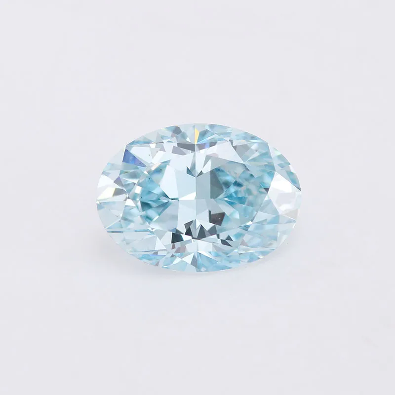 Synthetic Blue Color Lab Created Loose Diamond Wholesale Oval Cut 2.66