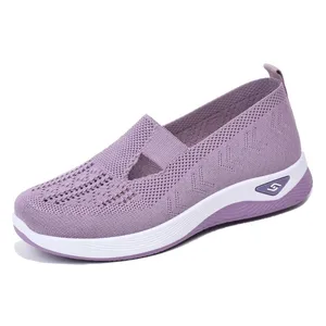 Women's Autumn 2026 Breathable Comfortable Low Top Slip-On Toe EVA Midsole Fabric Upper Soft-soled Casual Mesh Shoes Cotton