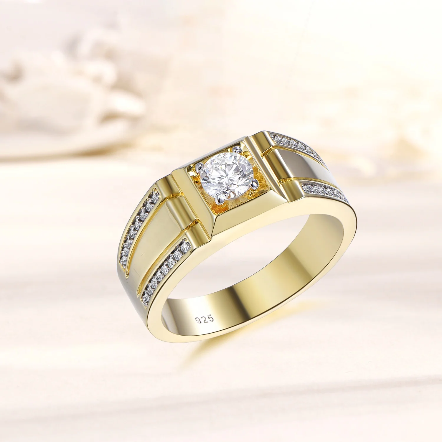 solid gold ring wedding bands for couples 18k gold plated ring 925 sterling silver band ring platinum men wedding band