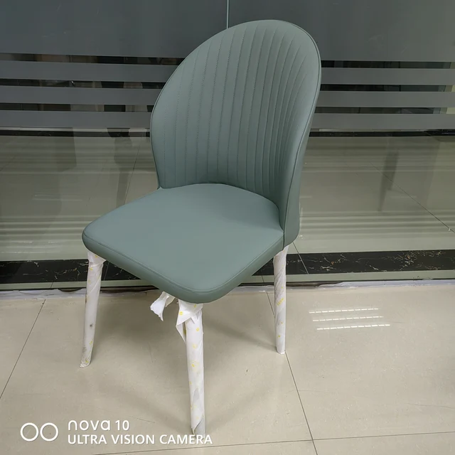 Luxury Leather Vanity Chair White Leg Ground Mobile Computer Chairs Steel Wedding Meubles  Living Room Furniture MQ2026