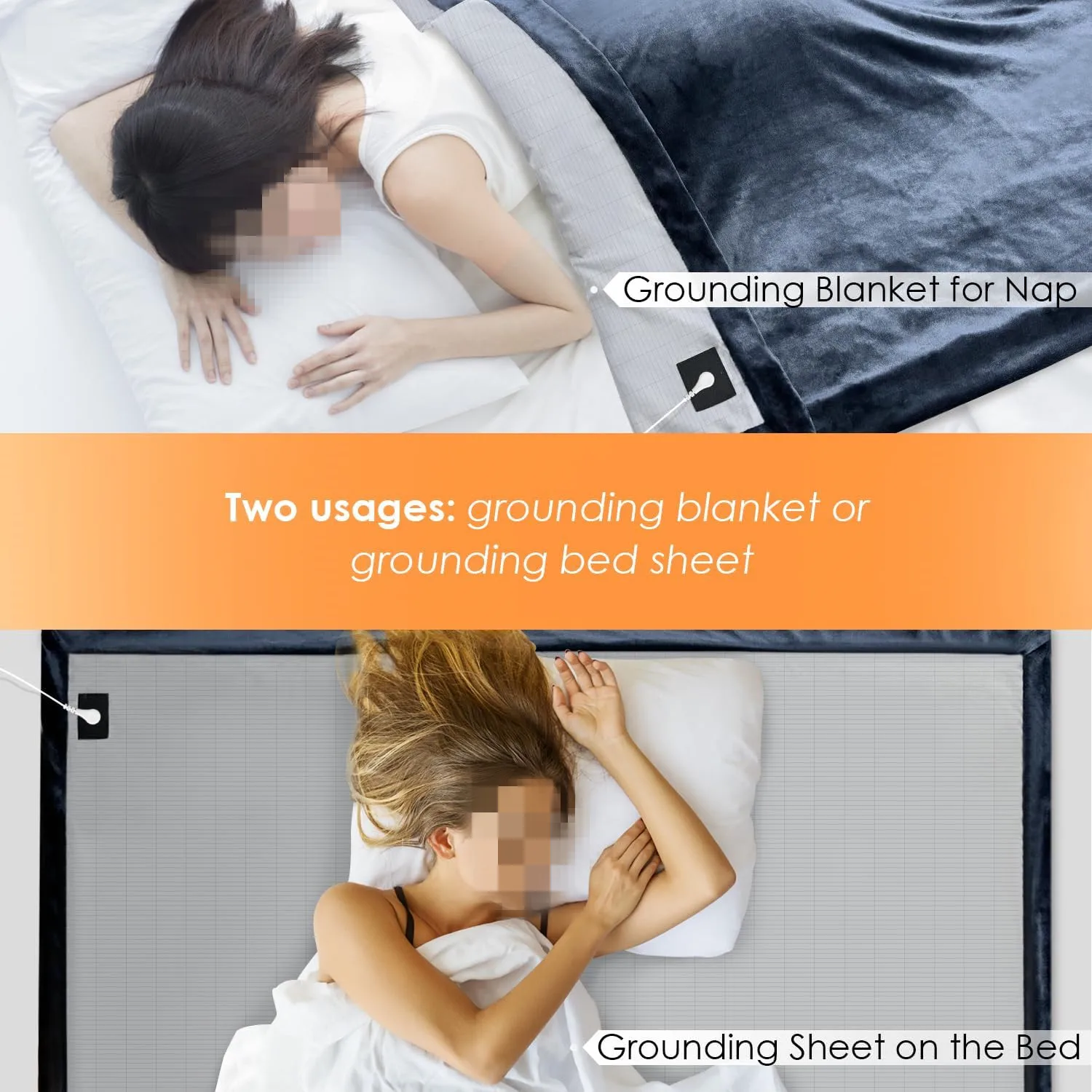 Grounding Blanket for Bed - 5'x4' Soft Cozy Earth-Connected Grounding Blanket for Bed - 5'x4' Soft Cozy Earth-Connected