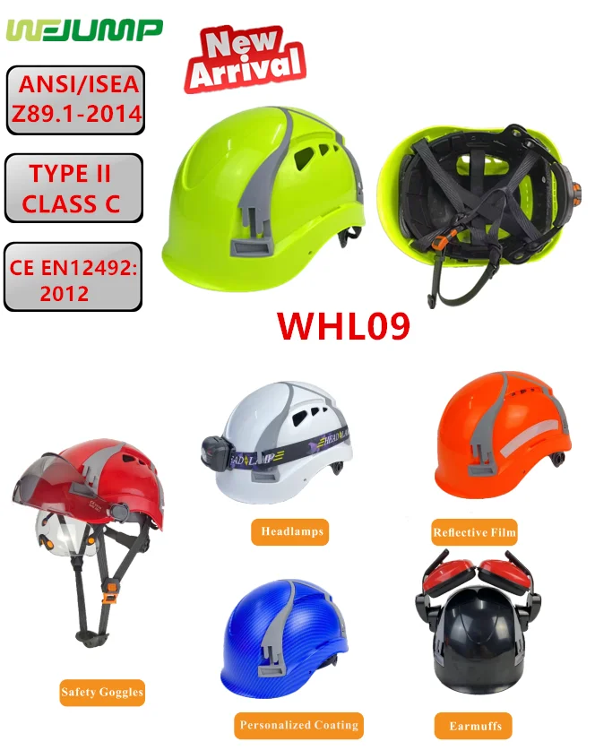 Wejump High Quality Type Ii Class C Hard Hats With Eps Foam Ce En12492