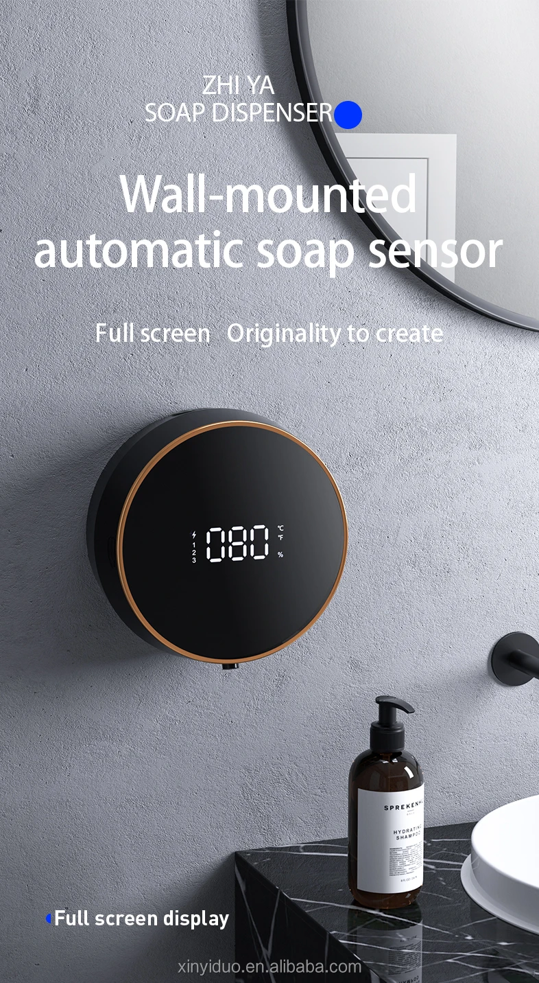 Zhiya Round Wall Mounted Automatic Foam Sensor Auto Soap Dispenser With ...