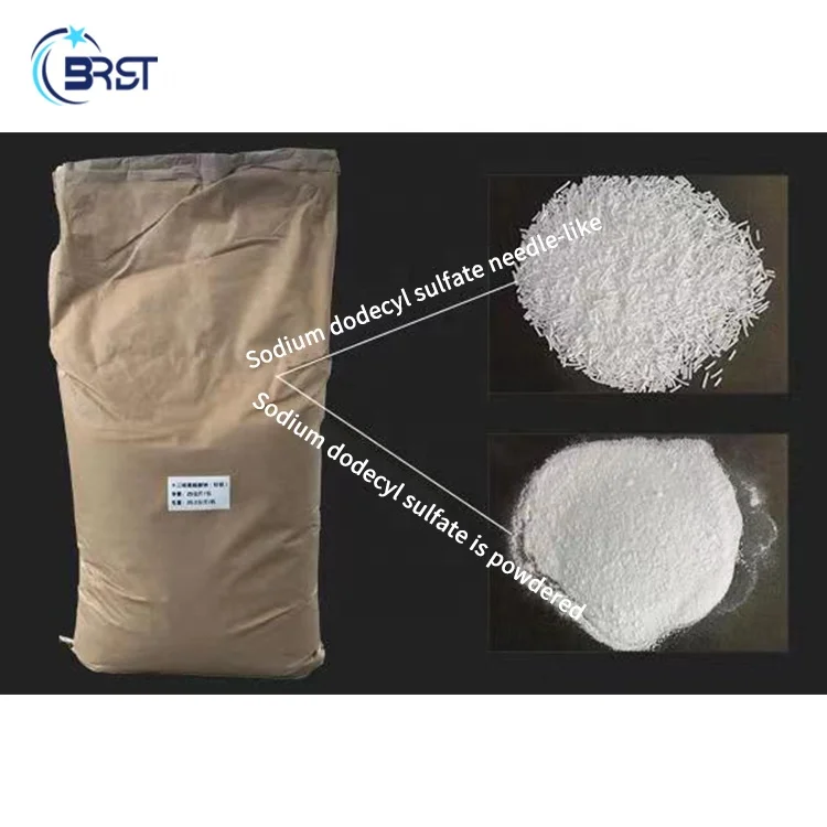 Sodium Lauryl Sulfate (SLS) Powder 95% Purity 25kg Bag for Cosmetic & Detergent Shampoo CAS 151-21-3 Bairuisite Brand