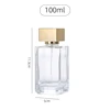 100ml perfume bottle+spray+gold cap