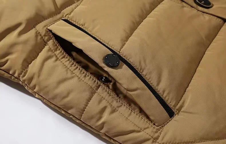 Thickening Parkas Men 2024 Winter Men's Coats Male Outerwear Fur Collar Casual Long Cotton Wadded men Hooded Coat_voghion.com