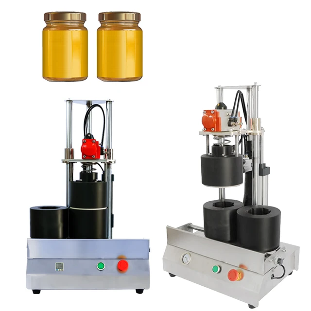 Capping Vacuum Machine Manufacturer,Semi Automatic Pneumatic Capper Twist Off Vacuum Glass Bottle Honey jar Capping Machine