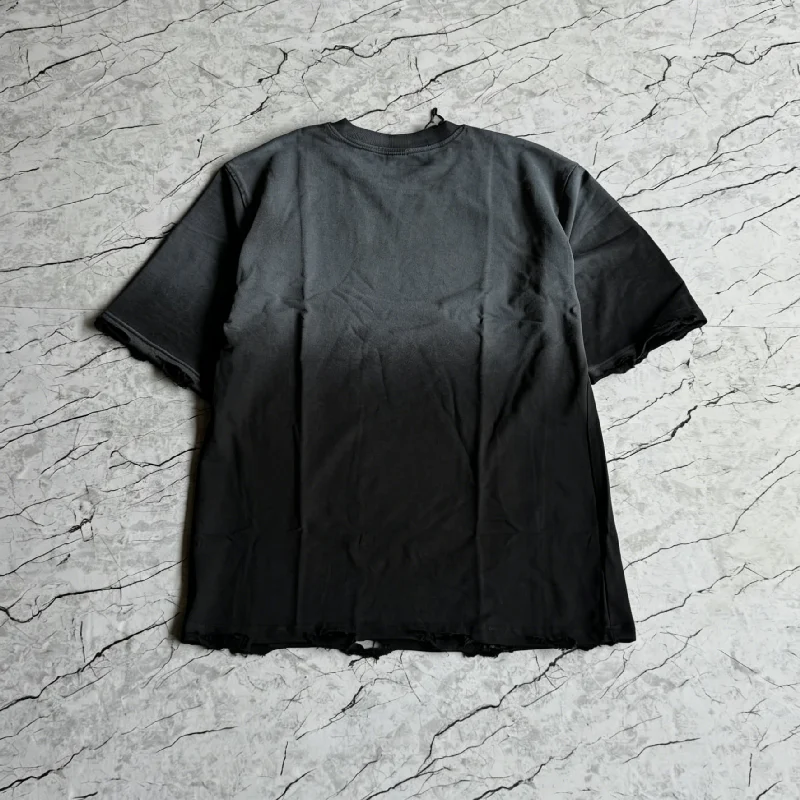 Wholesale Custom Tee Faded Oversized Heavy Cotton Graphic Print Short Sleeve Distressed Acid Washed Tops For Men gallery 2