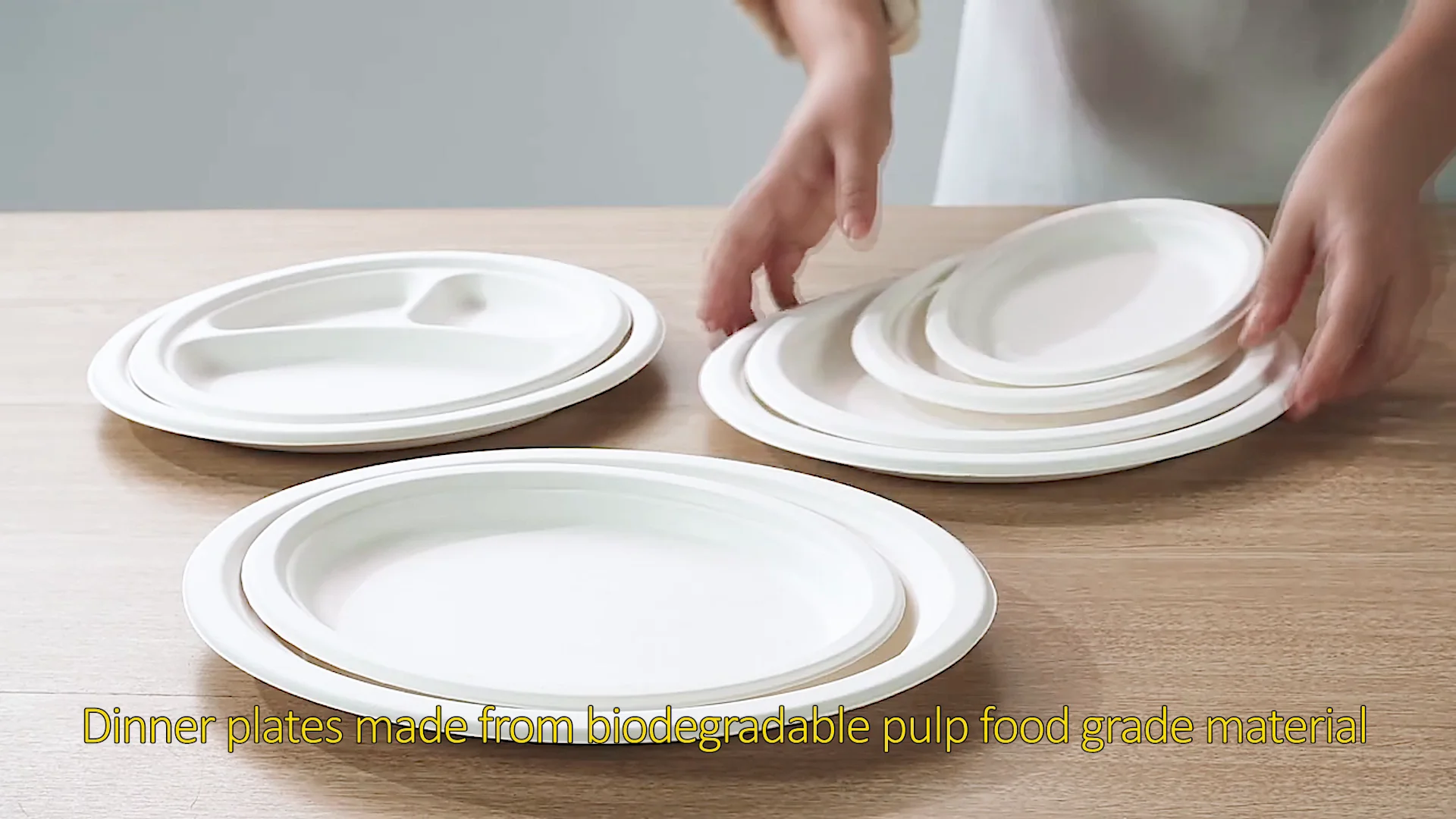 Free Sample Disposable Biodegradable Sugarcane Bagasse Plate Microwave