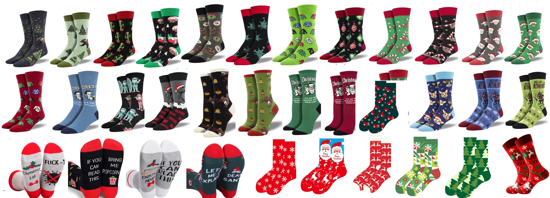 Holiday Gift Custom Packing Novelty Socks 5 Pairs In Box Women Men