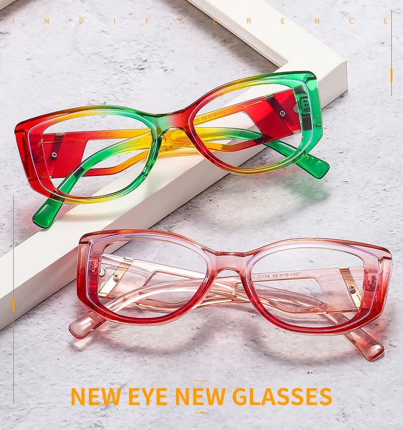 High Quality Transparent Square Acetate Eyewear Customizable Optical