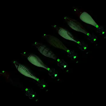 CHEERY Glow Wooden Shrimp Luminous Squid Jigs 10g/70mm Cuttlefish Bait Dtd Mold Bait Hard Plastic Body Cloth – Metal Jig – view 4