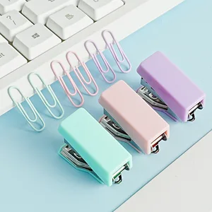 Wholesale  Novelty Stationery Mini Stapler Set with Satple Paper Clips for Back to School