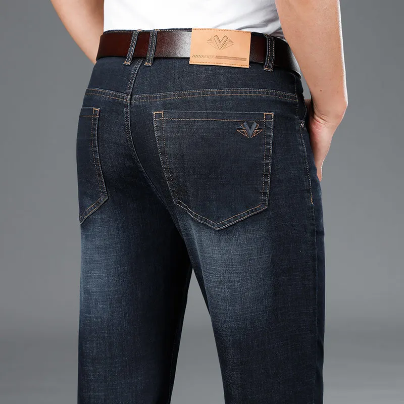 Мужские повседневные Прямые хлопковые джинсы