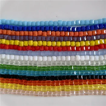 4mm Square Glass Beads Crystal Square Cube Beads For Jewelry Making