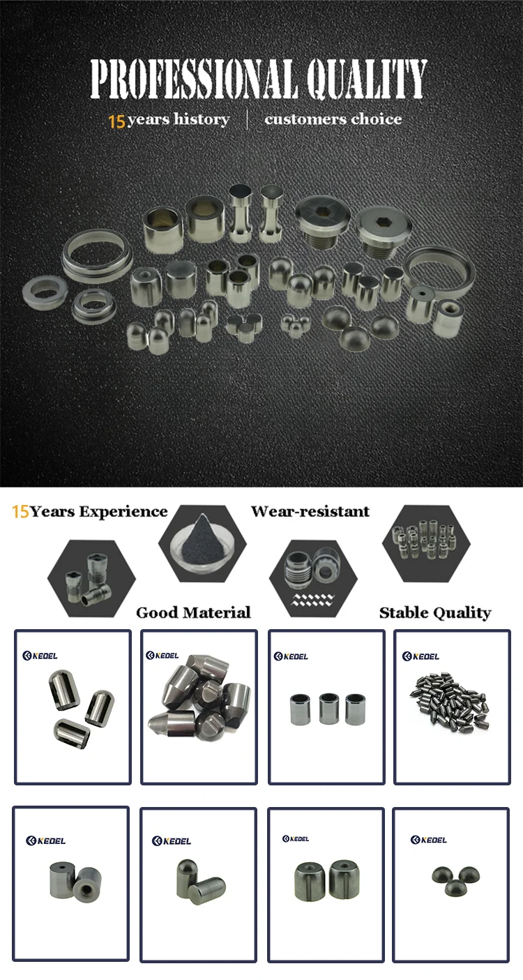 Custom Size Glossy Surface Tungsten Carbide Buttons for Petroleum Drilling Made from 100% Pure Tungsten Carbide Powder
