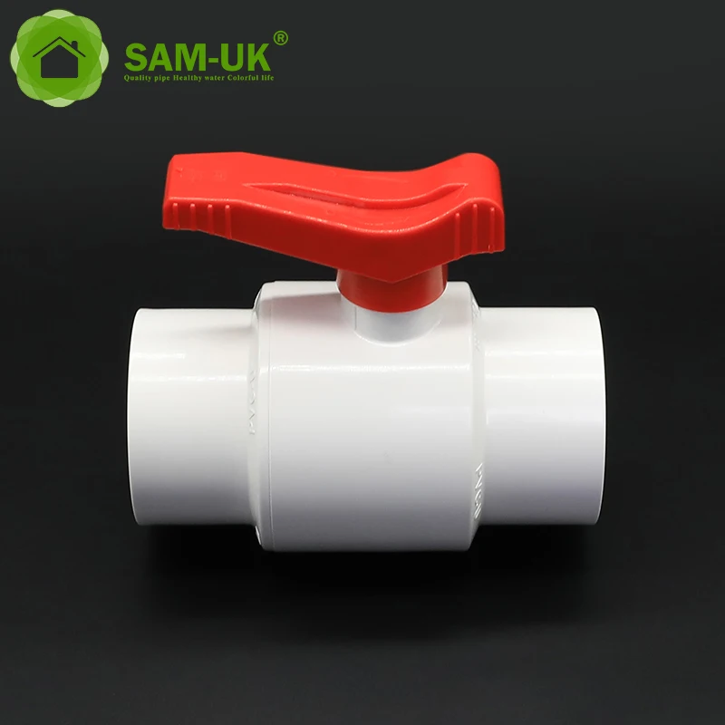 Factory Fabrication Export Sale Standard Replaceable Handle White Plastic Internal Thread Green Handle Press Ball Valves