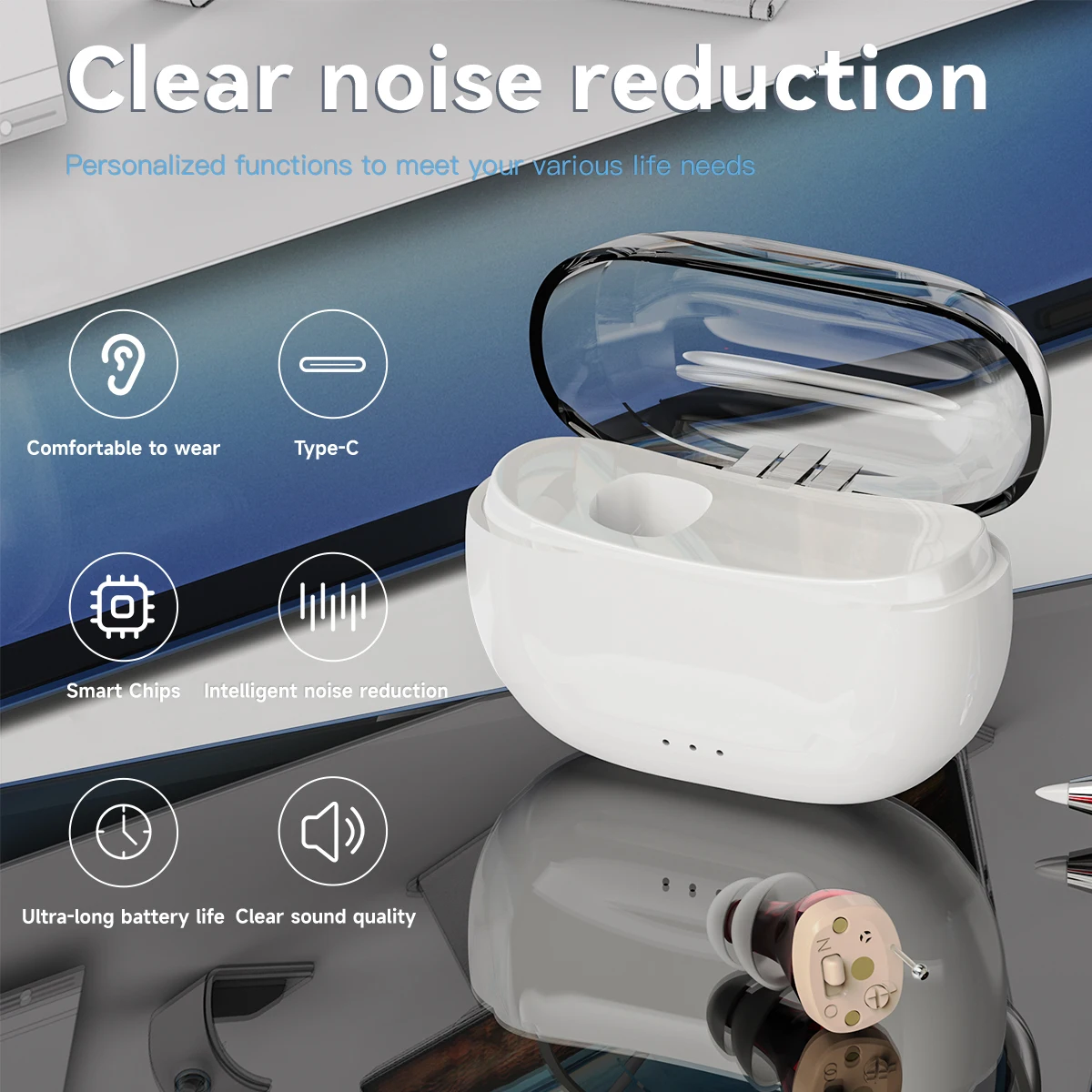 Digital CIC Mini Hearing Aids for Seniors Rechargeable Invisible Hearing Amplifier Price List Hearing Aids Manufacturer Cheap