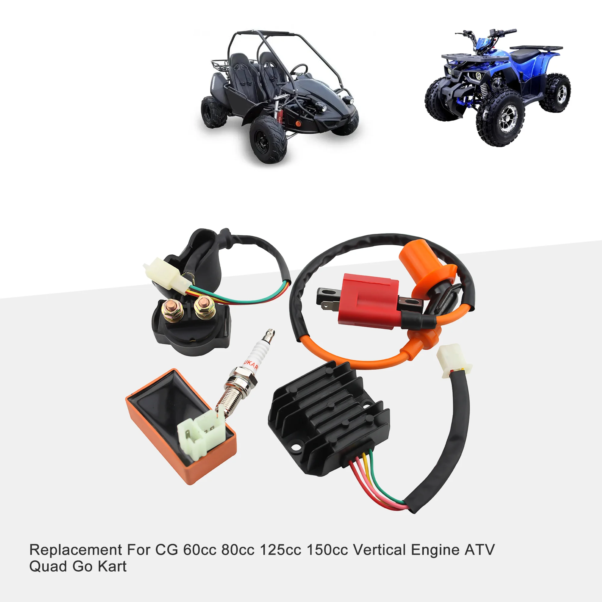 Kit Accensione Per PIT Quad/ATV/Buggy 150-250 Cm3 - Include Bobina CDI, Unità CDI, Regolatore Raddrizzatore E Magnete - Ricambio Compatibile