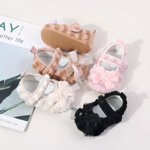 Wholesale Velvet Material Cute Newborn Baby Girls Shoes