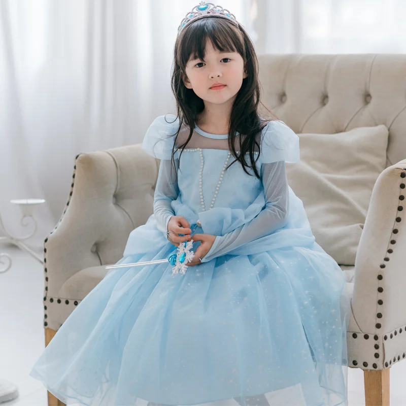 blue princess dress up The Blue Sleeping Princess Dress – Luxury Kids Costume by Teresita Orillac  – Joy Costumes main image 0