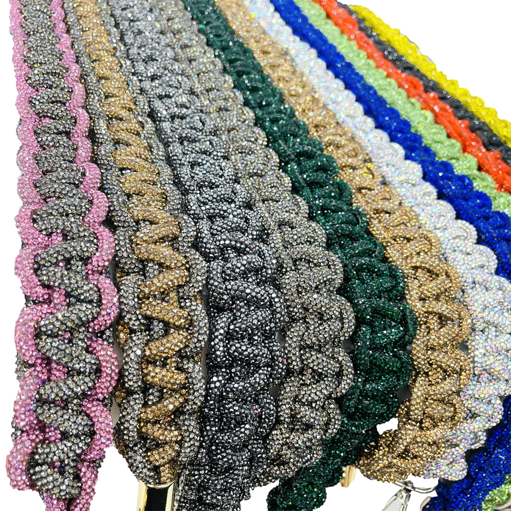 Tr107 Customized Shinning Crystal Braided Shoulder Bag Accessories