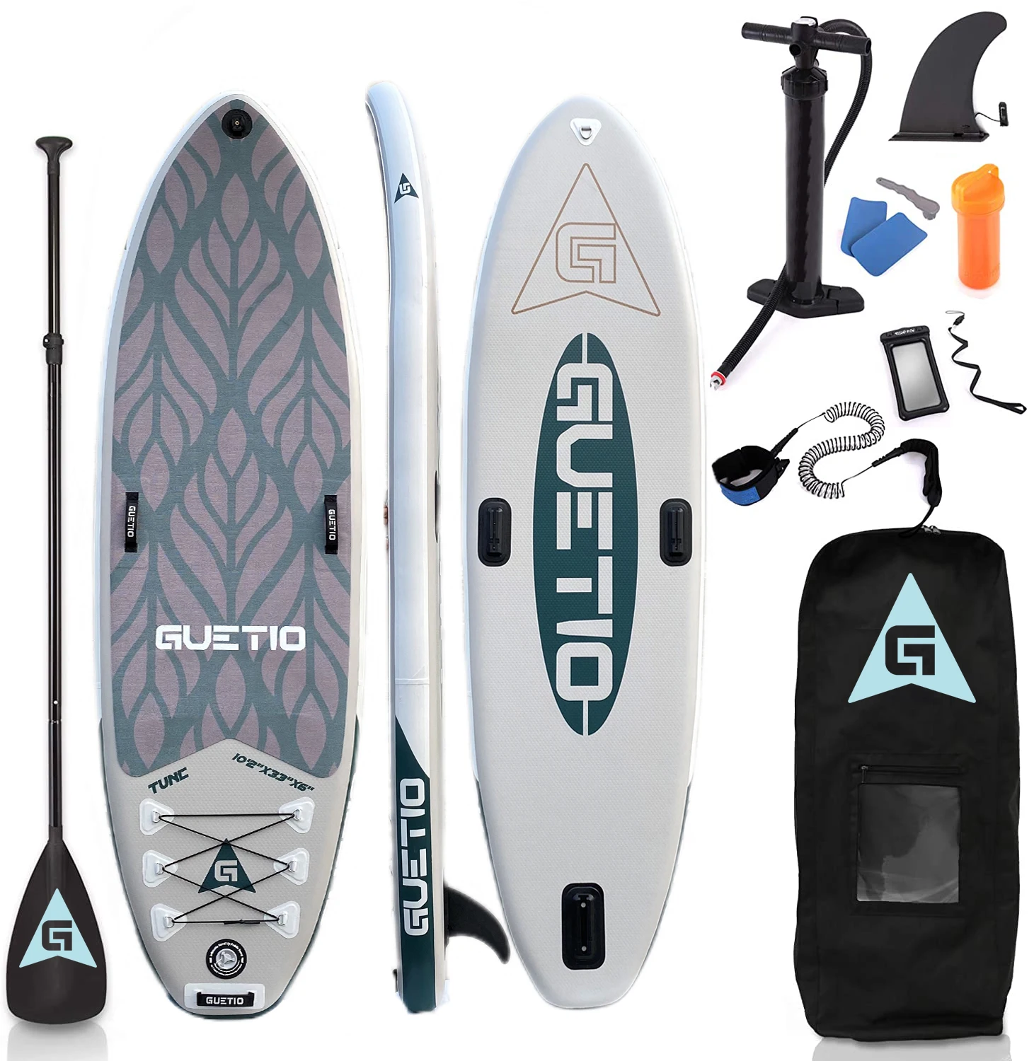 GUETIO-Tabla de Paddle surf inflable para Yoga, tabla de Paddle