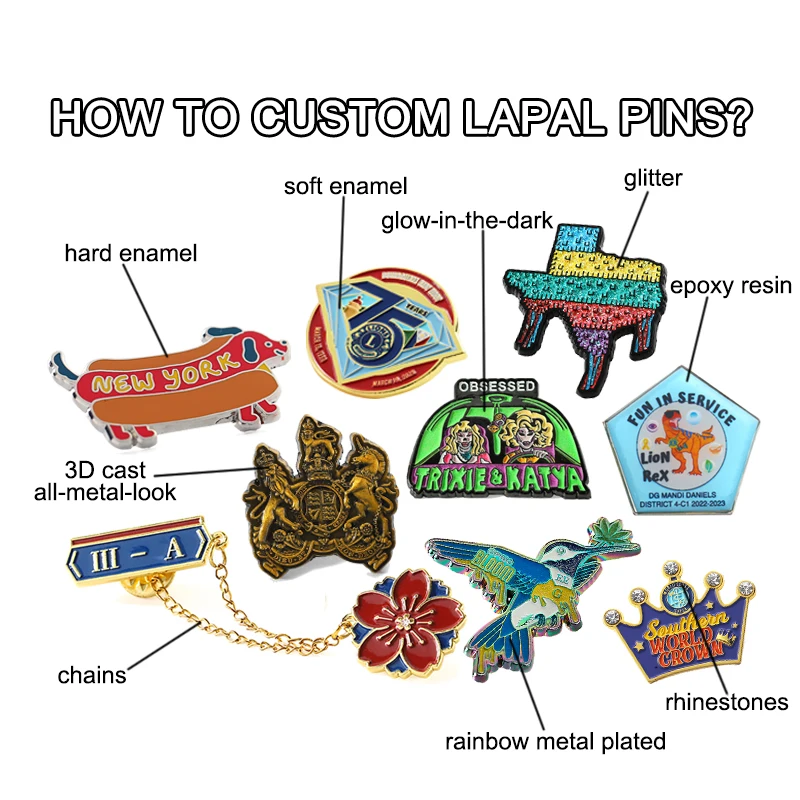 Badge Manufacturers Design Custom Logo Magnet Pin Metal Clothes Brooch Hat Pins Soft Hard Enamel Lapel Pins Magnet for Suit Men