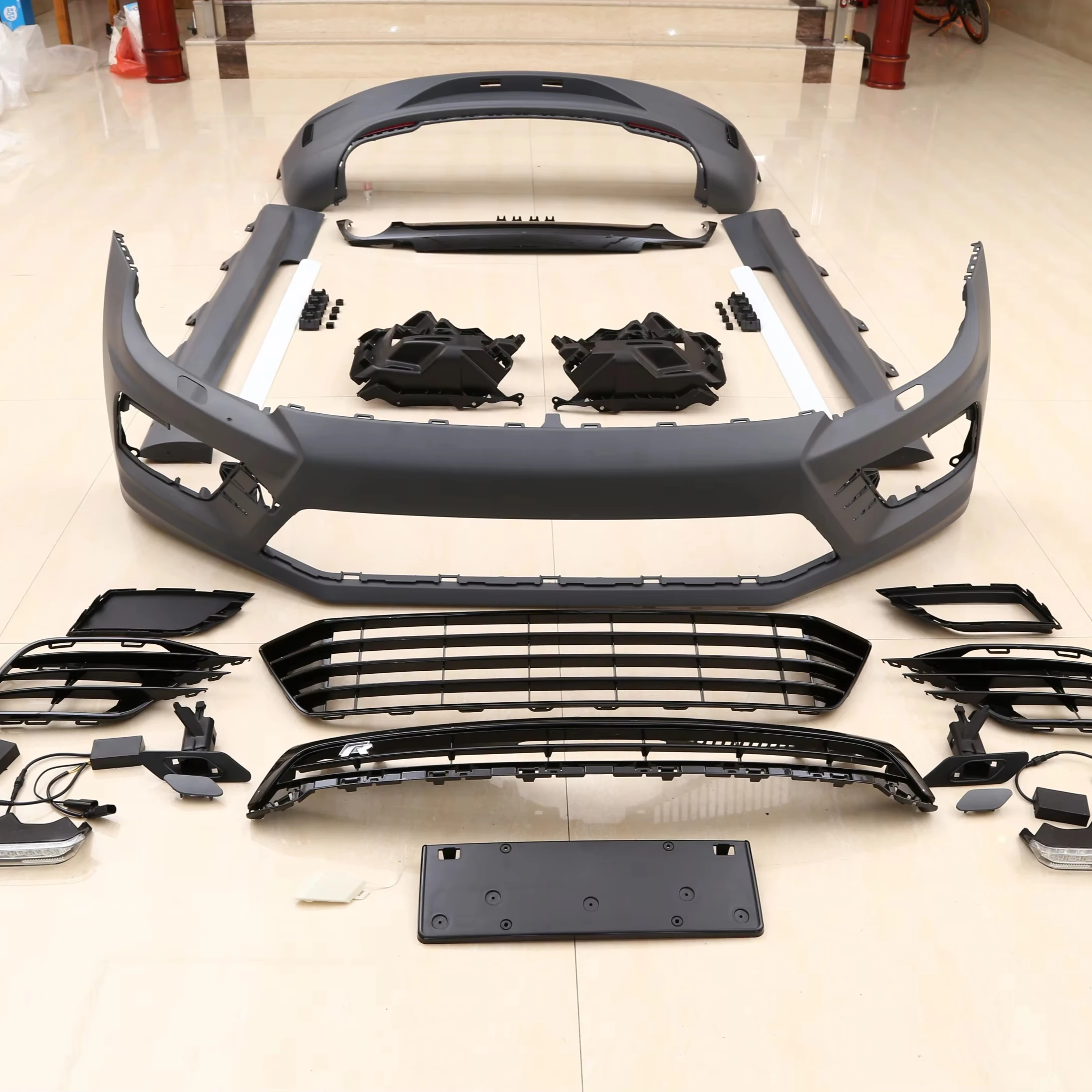 For Scirocco 2015 Upgraded New Sport R Front and Rear Bumper Set 1K8807217AK