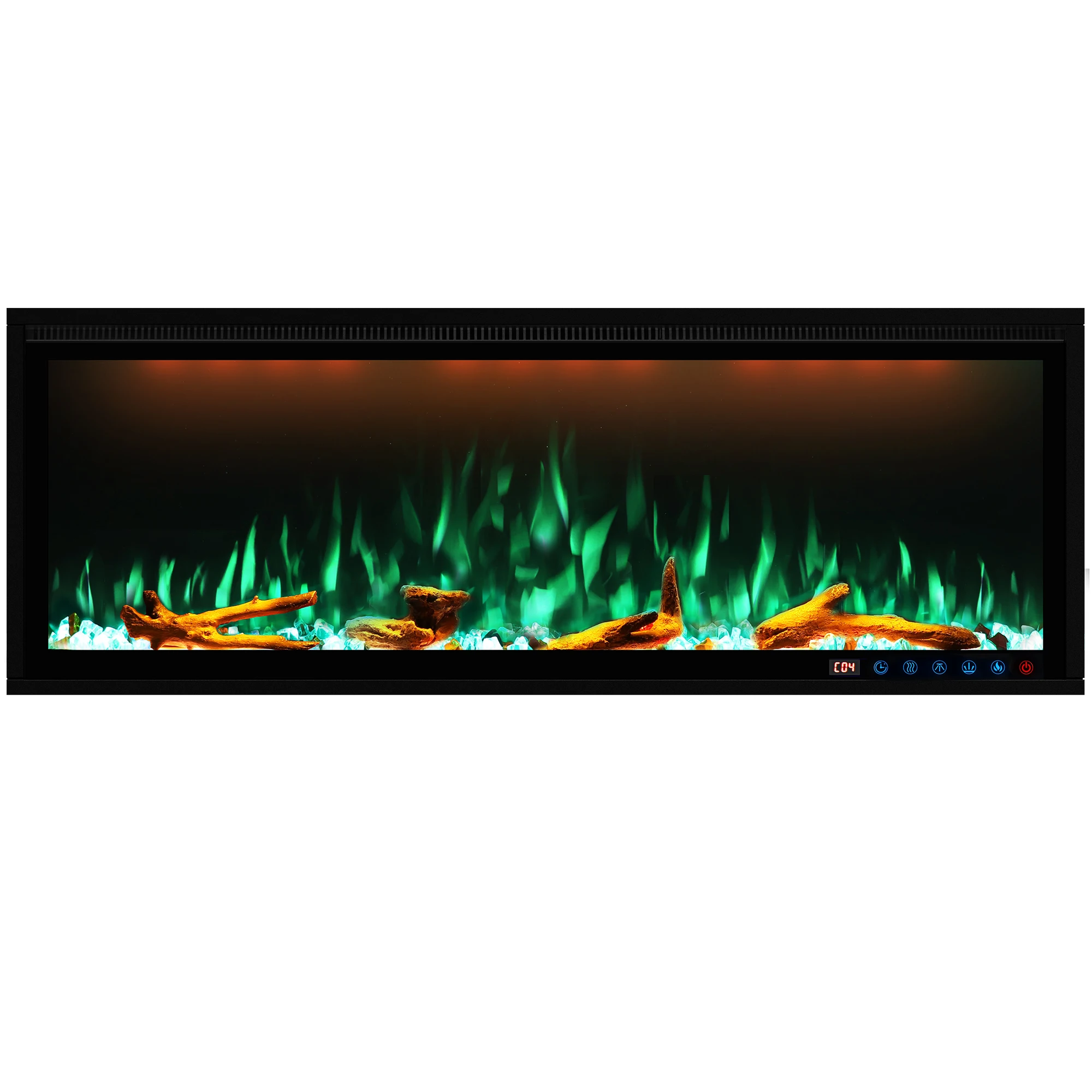 Luxstar 42 Inches Smart Electric Fireplace with APP Control Decor Flame Electric Fireplace Wall Mounted