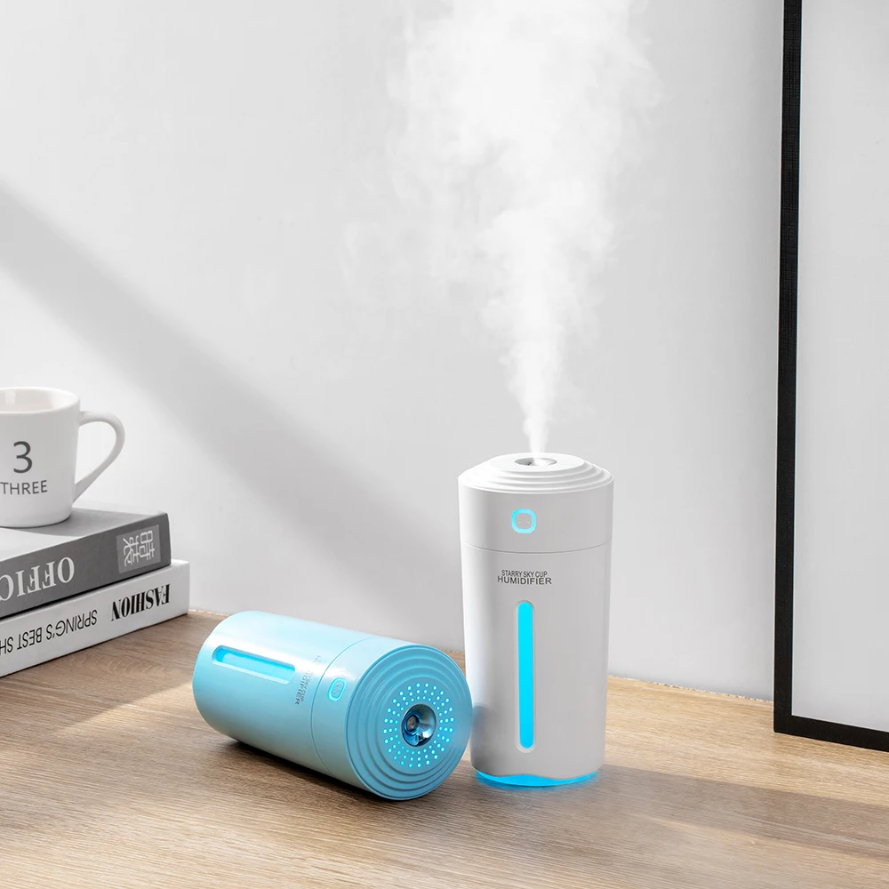 800mAh USB Rechargeable Mini Car Humidifier Ultrasonic Cool Mist Wireless Cordless LED Light Aromatherapy for Household Use
