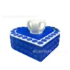 8cm blue box white ribbon blue screw
