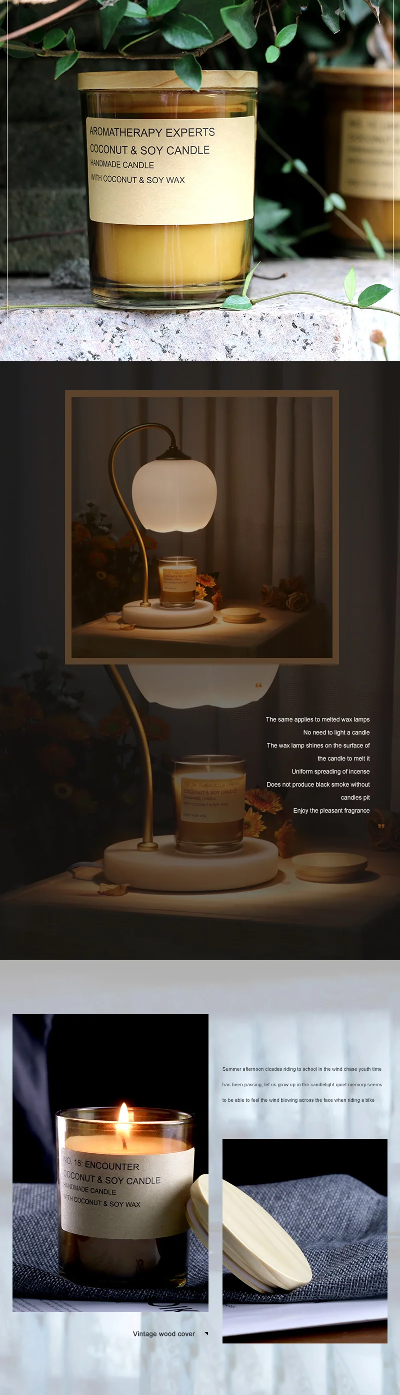 Luxury Amber Glass Jar Scented Candle Eco-friendly Soy Wax Oil ...