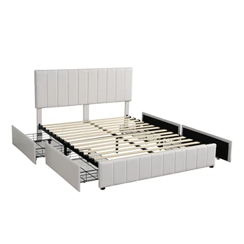 Modern Queen Size Storage Hotel Bedroom Sets Single King Size Double Wood Beds Frame