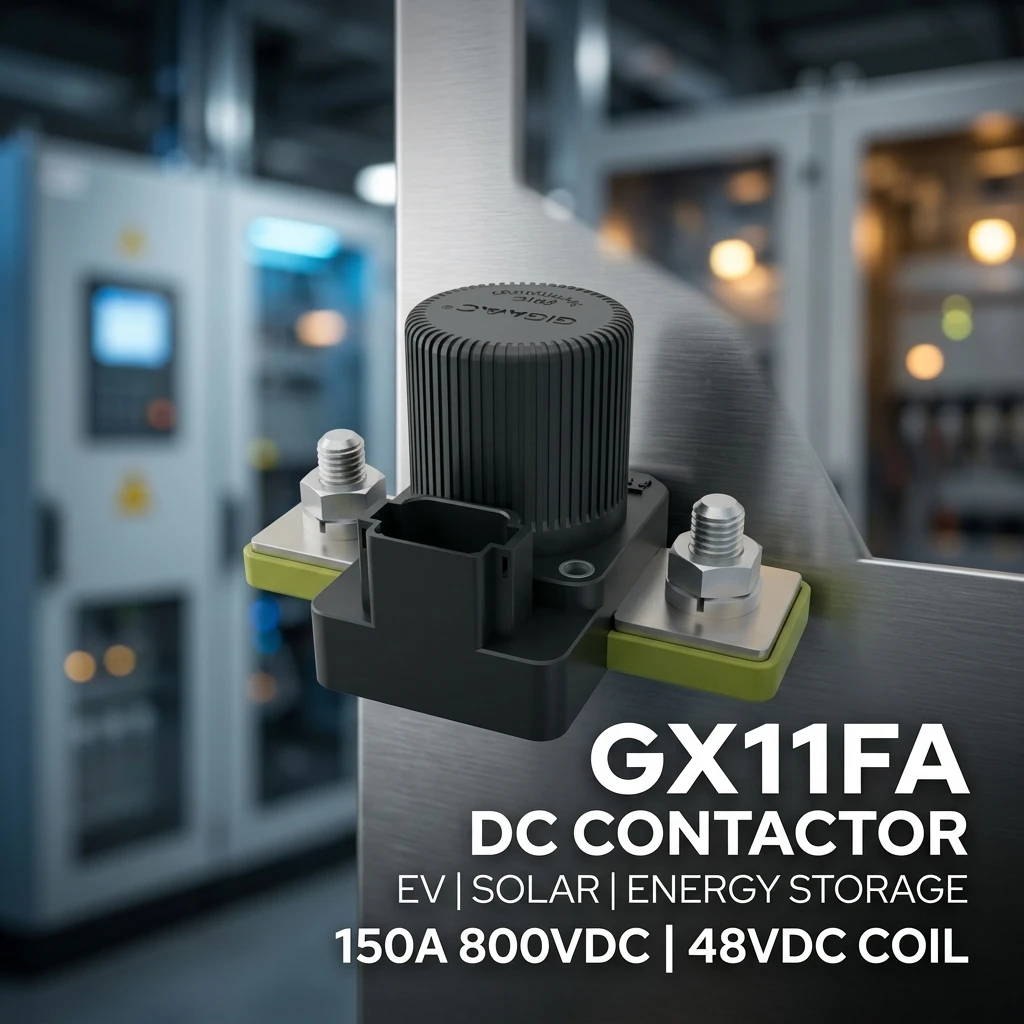 คอนแทคเตอร์กำลังขดลวด 48 V GX11FA สำหรับ Sensata-Gigavac กระแส 150 A ขดลวด 48 VDC แรงดันไฟฟ้าสูงสุด 800 VDC ไม่ต้องบำรุงรักษาสำหรับระบบอัตโนมัติในอุตสาหกรรม