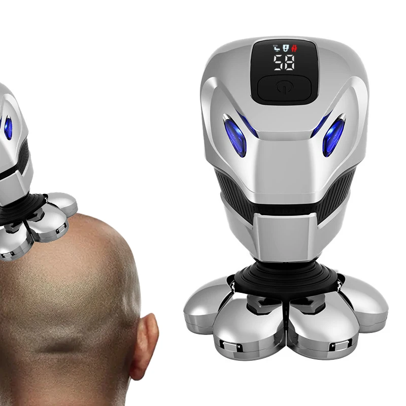 가정용 7중 나이프 자석 흡착 전기면도기, USB 충전 방식, RV 및 호텔 사용 가능한 회전식 대머리 디자인