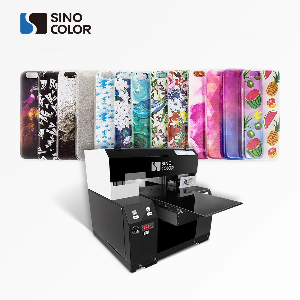 A3 Size Color White Ink 2 I1 Heads 1440dpi Leather Metal Wood Phone case Mug Pen Rotary Large Format Uv Led Flatbed Printer