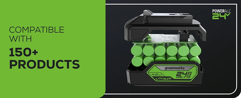 Meuleuse d'angle Greenworks 24 V, moteur sans balais, disque de 100 mm (4 pouces), broche M10, 2 vitesses variables jusqu'à 10 500 tr/min, batterie 4 Ah et chargeur inclus._voghion.com