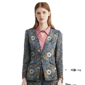 Three-dimensional Jacquard Fabric Embossed Crisp Haute Couture for Autumn Winter Single Breasted Anti-wrinkle Suits Plus Sizes