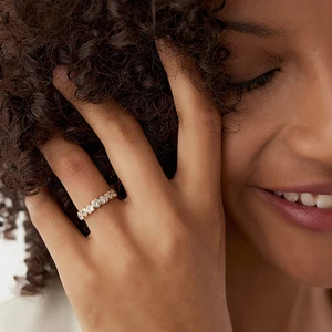 High-End S925 Sterling Silver Gold Plated Heart-Shaped Lab Diamond Ring for Women Wedding & Party Occasions Europe America Style